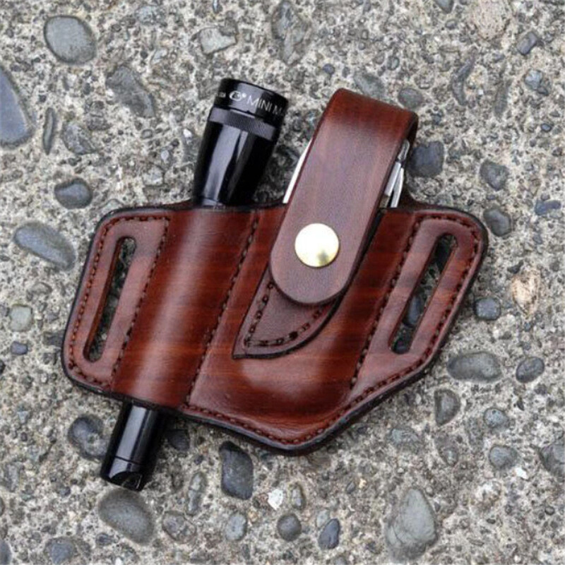 YANAO PU Leather Tactical Multifunction Belt Tool Pouch EDC Tool Storage Bag Pouch
