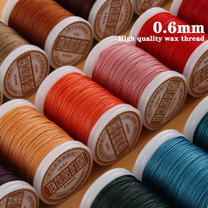 2021 Leather Craft Sewing Leather Round Wax Thread 0.6 mm Round Wax Thread