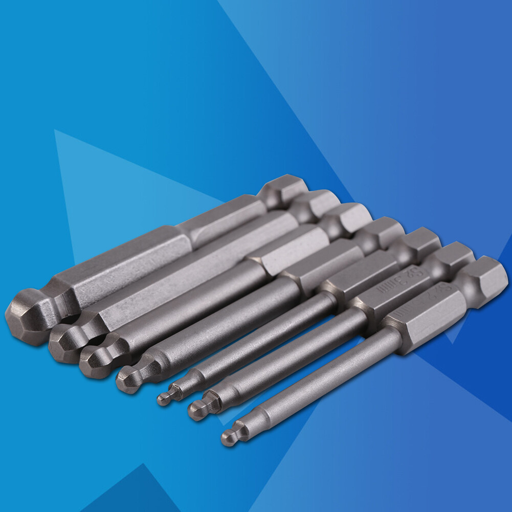 7Pcs Screwdriver Bits 1/4 Hex Shank Screwdriver Bits 7Pcs 2 / 2.5 / 3 / 4 / 5 / 6 / 8mm Magnetic Screwdriver Bits 65mm 1/4 Hex Shank