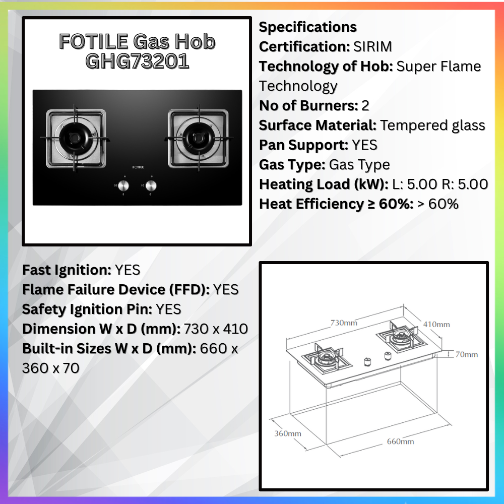 [Fast Shipping] FOTILE Built-in Gas Hob Double Burner Triple Burner Gas ...