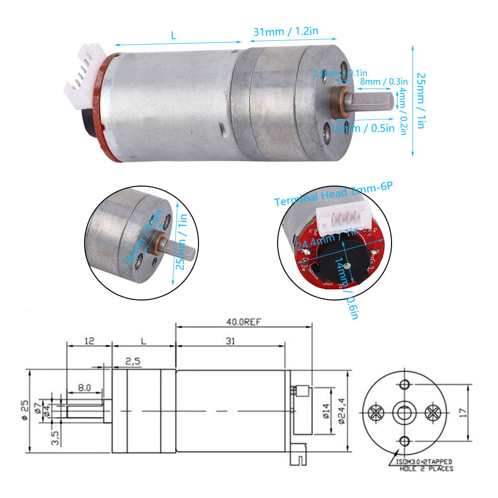 DIY Encoder Gear Motor with Mounting Bracket 65mm Wheel Kit for Smart Car Robot DC12V
