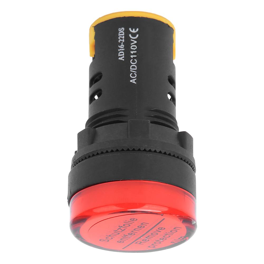10Pcs BERM LED Power Indicator Light PC Flame Retardant Shell 22mm Diameter 110V AD16-22D/S