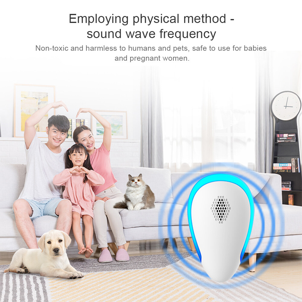 Ultrasonic Mosquito Repeller PlugandPlay Pest Repeller Variable Frequency Electronic Control