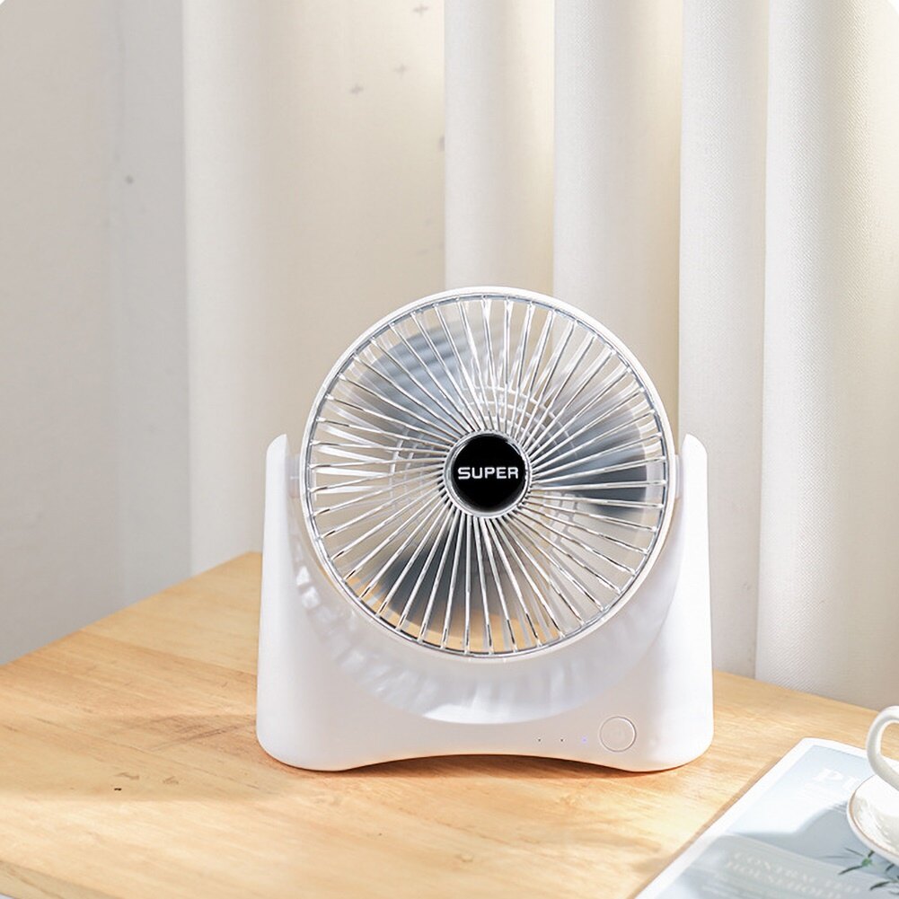 Delans®Mini Portable Home USB Rechargeable Table Desktop 3 Speed Quiet Cooling Fan