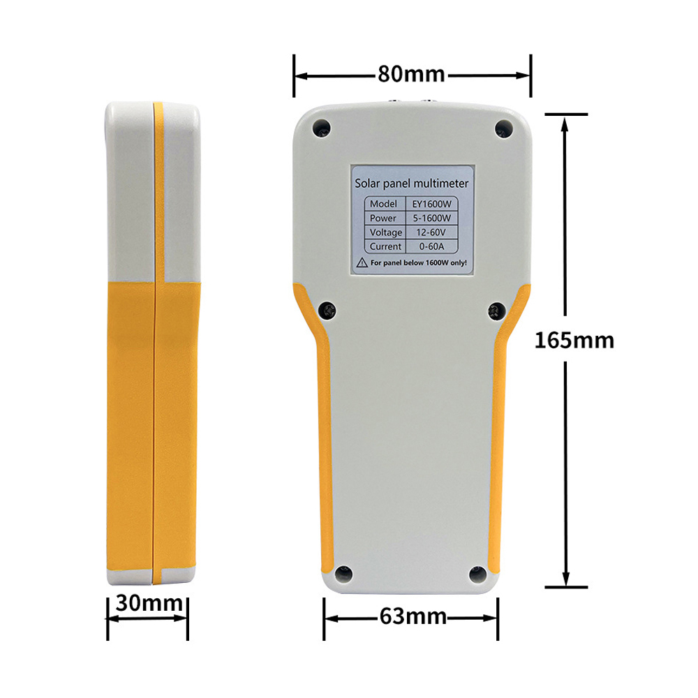 Cảm biến thông minh 1600 Wát quang điện Bảng điều chỉnh vạn năng tấm năng lượng mặt trời MPPT Tester mở mạch kẹp thử điện thiết bị công suất tối đa điểm công suất dòng điện Áp Màn hình LCD công tơ mét kiểm thử với đèn nền