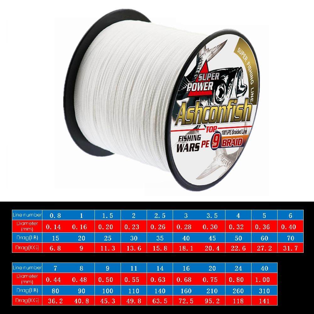 Ashconfish 9 Strands 1000M Braided เอ็นตกปลา Jigging PE 15310LB Super Strong X9 9 Braids