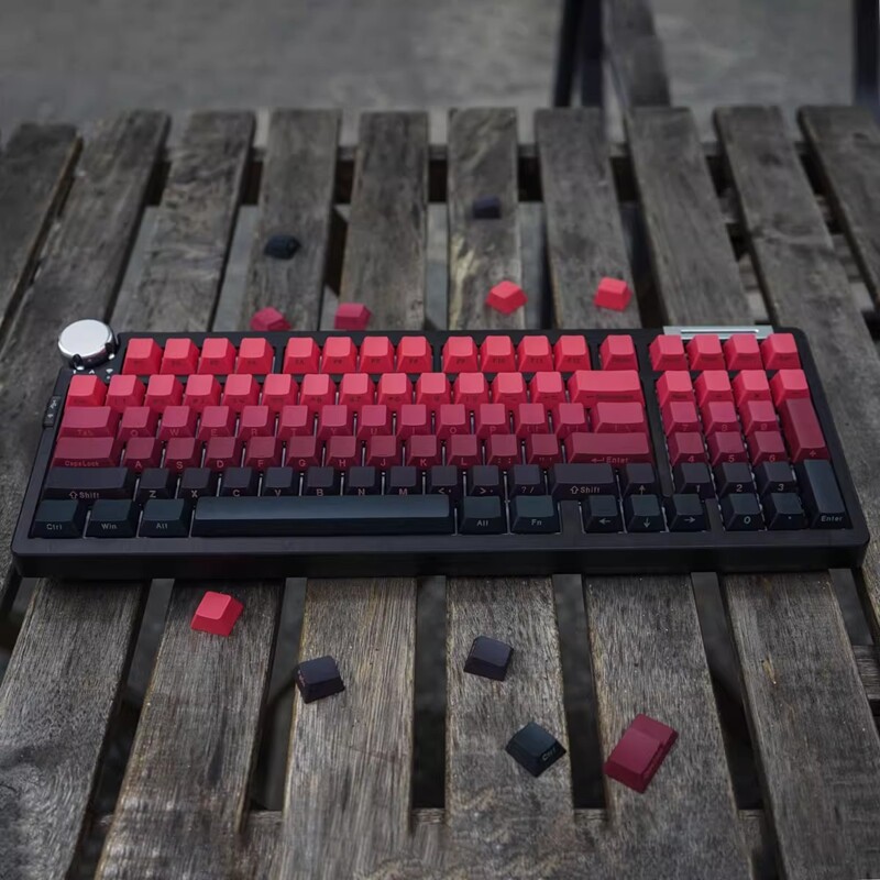 【Keycap Only】nắp phím chạm khắc đỏ đen cạnh Gradient nắp phím thăng hoa PBT hồ sơ anh đào 136 phím cho công tắc Cherry MX Bàn Phím Cơ keychron/RK61/gk61/Anne Pro 2