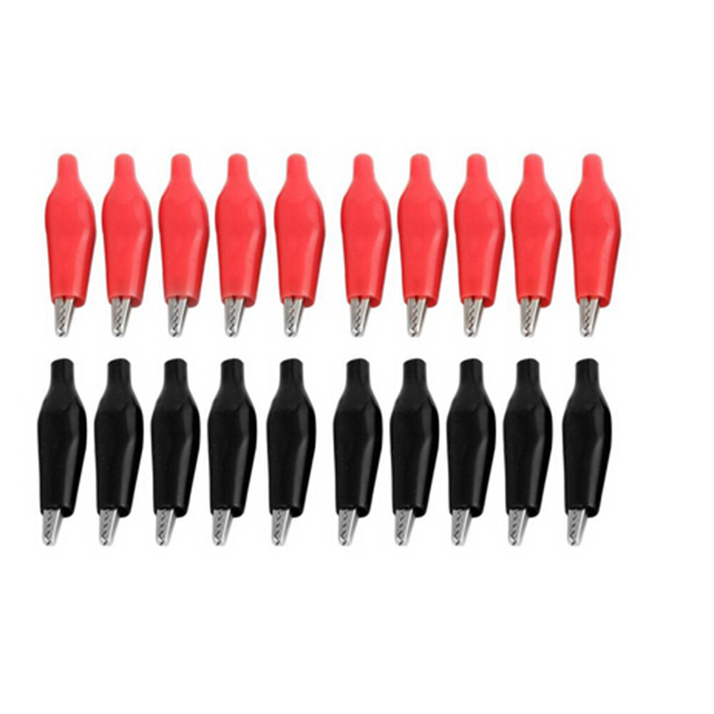 💖Best Buyle 20Xs Red Black Soft Plastic Testing Probe Alligator Clips Crocodile Test Clip