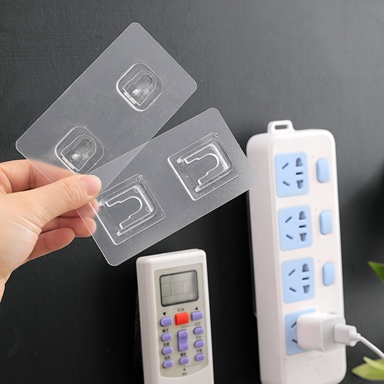 1 Cặp Ổ Cắm KEO Sticker Ổ Cắm Điện Ổ Cắm Móc Treo Tường Punch Miễn Phí Patch Panel Ổ Cắm Dán Móc
