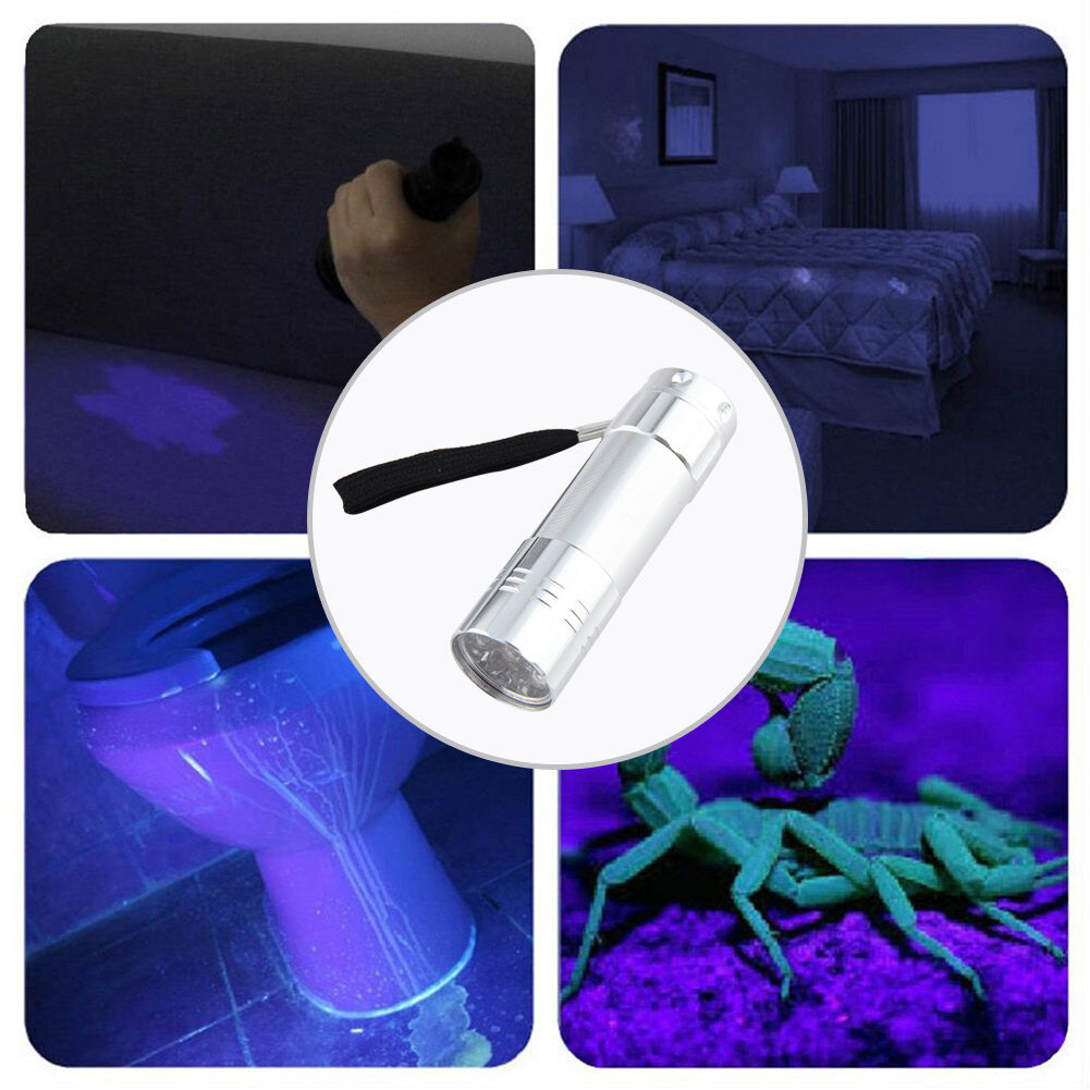 Đèn Pin 9 LED Tia Cực Tím 395nm Đèn Pin UV Phát Hiện Tiền Cầm Tay