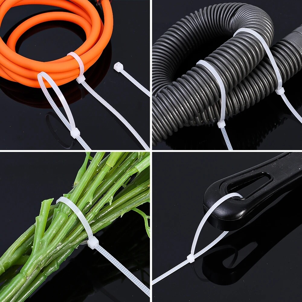 200Pcs Plastic Nylon Cable Ties Detachable Self-locking Cord Ties Straps Fastening Loop Reusable Wire Ties For Home Office