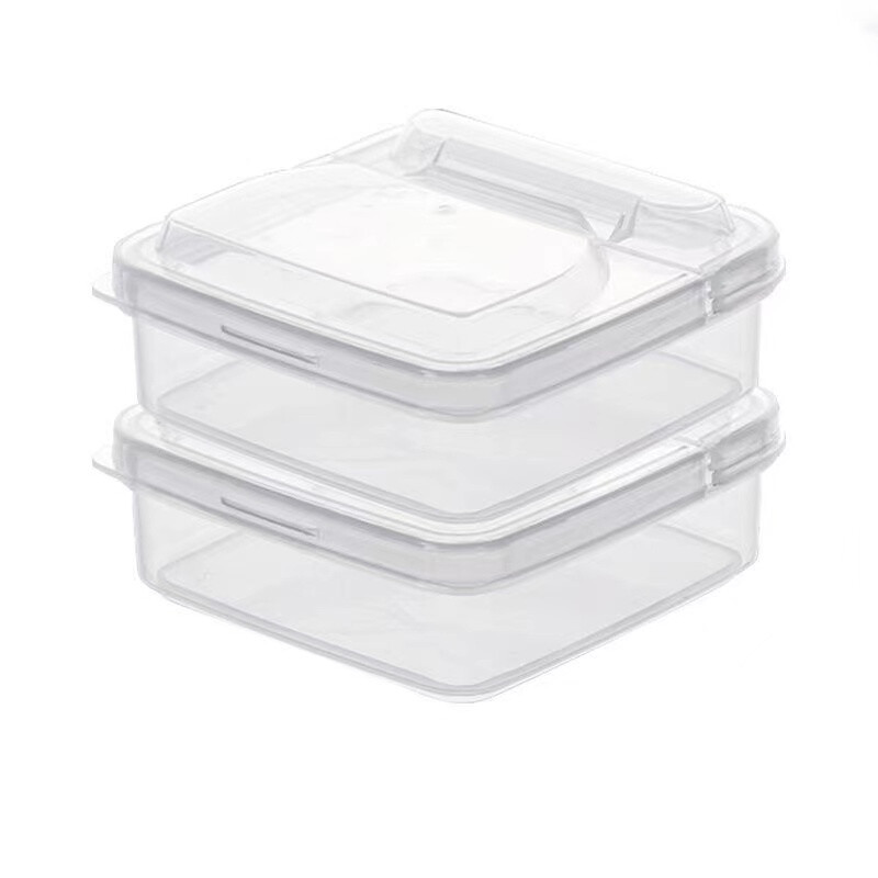 2 Hộp Đựng Bơ Phô Mai Hộp Sắp Xếp Giữ Tươi Rau Củ Trái Cây Trong Tủ Lạnh Di Động Hộp Đựng Phô Mai Trong Suốt