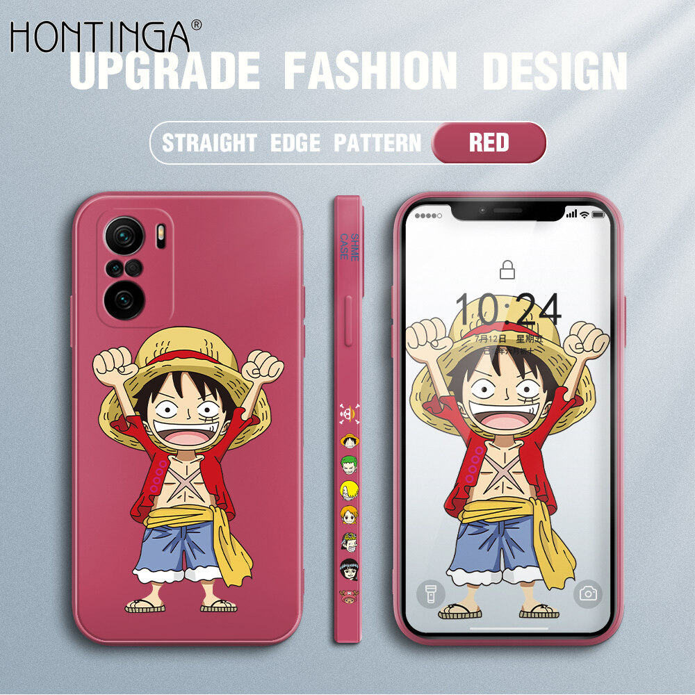 Hontinga Vỏ Trường Hợp Ốp Cho Xiaomi Poco F3 Redmi K40 Pro 5G Ốp Lưng Hoạt Hình Anime Luffy Ốp Họa Tiết Viền Silicon Mềm Dạng Lỏng Chính Hãng Hình Vuông Ốp Bảo Vệ Toàn Bộ Camera Ốp Lưng Điện Thoại, Softcase Cho Bé Trai