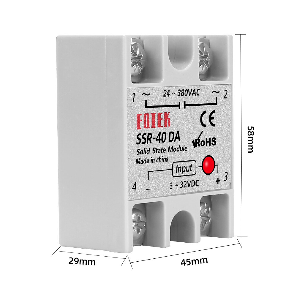 Solid State Relay 10A 25A 40A Single Phase Module 3-32V DC Input  24-380V AC Output SSR-10DA SSR-25DA SSR-40DA SSR Relay