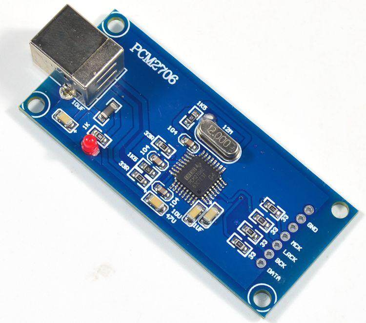 PCM2706 Digital audio USB Daughter Card Support I2S DAC decoder (Italy Amanero same size)