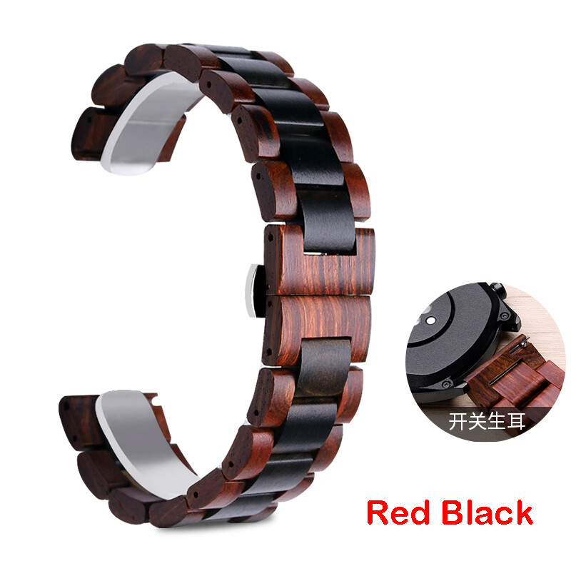 Wood Watch Strap Band Wristband Accessories Refit for Huawei GT GT2 Strap Watch2 Pro Watch Bracelet Butterfly Buckle Accessories 20mm 22mm