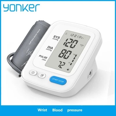 Yonker Portable Digital Upper Arm Blood Pressure Monitor Hypertension Measurement Tool LCD Sphygmomanometer 4*AA Battery And DC Powered