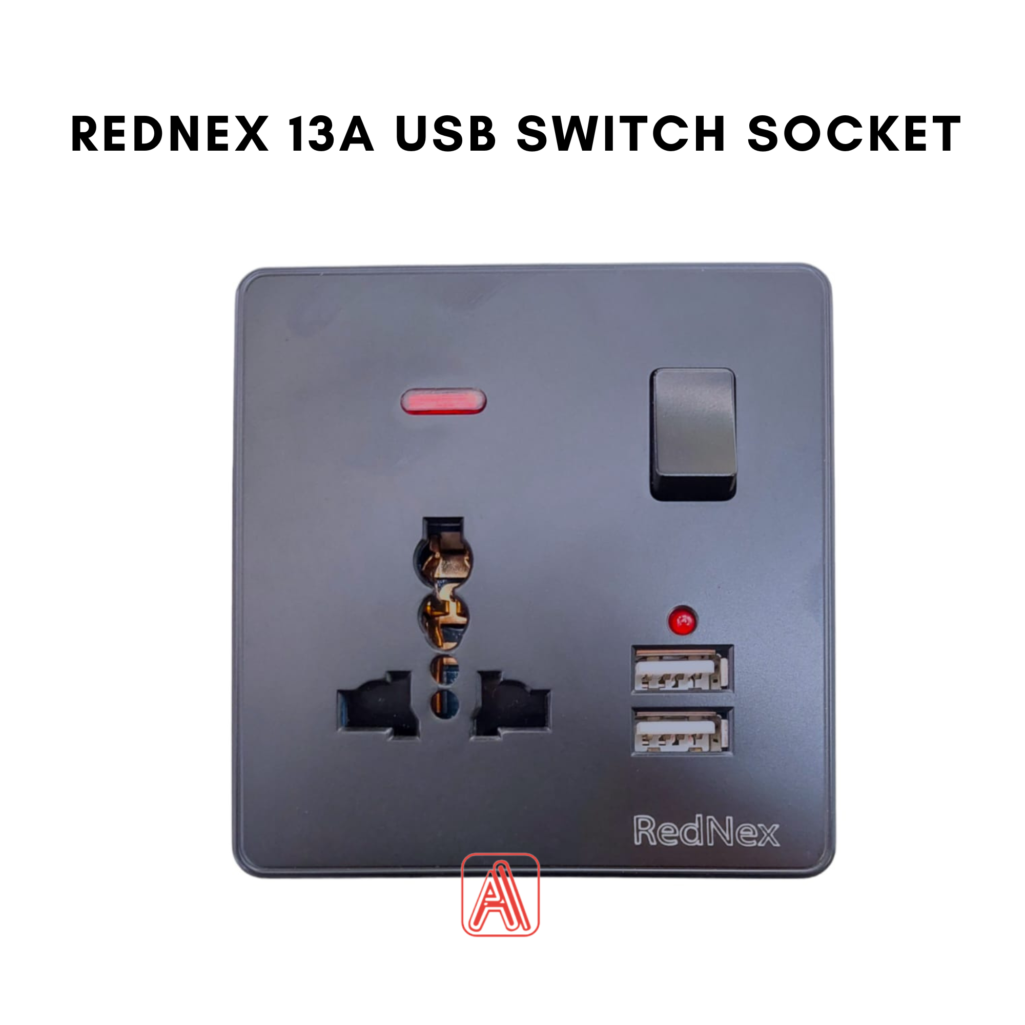 Rednex 13a Universal Usb Plug Socket / Usb Wall Socket AC / DC Switch