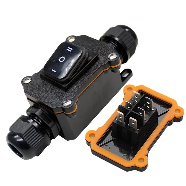 [HOT W] Black IP65 inline rocker switch Electrical Junction Box Cable ...