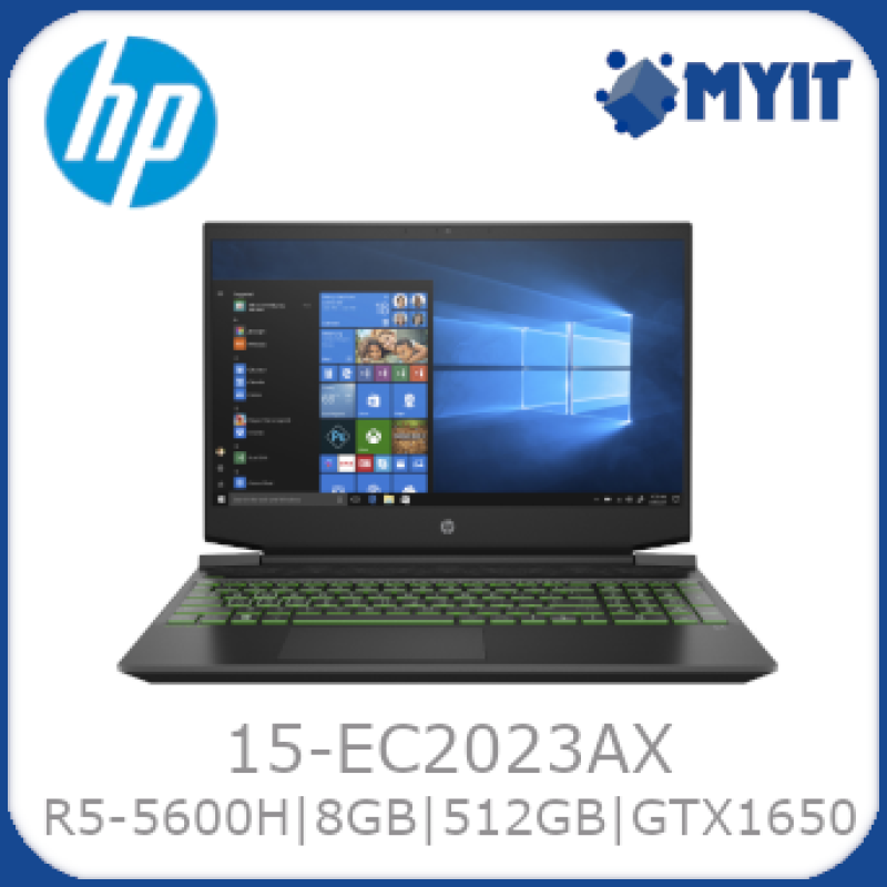 HP Pavilion Gaming Laptop 15-ec2023AX 15.6 inch FHD Display AMD Ryzen 5 R5-5600H 8GB DDR4 RAM 512GB SSD Nvidia GTX1650 4GB Windows 10 Notebook W10 64-bit Malaysia