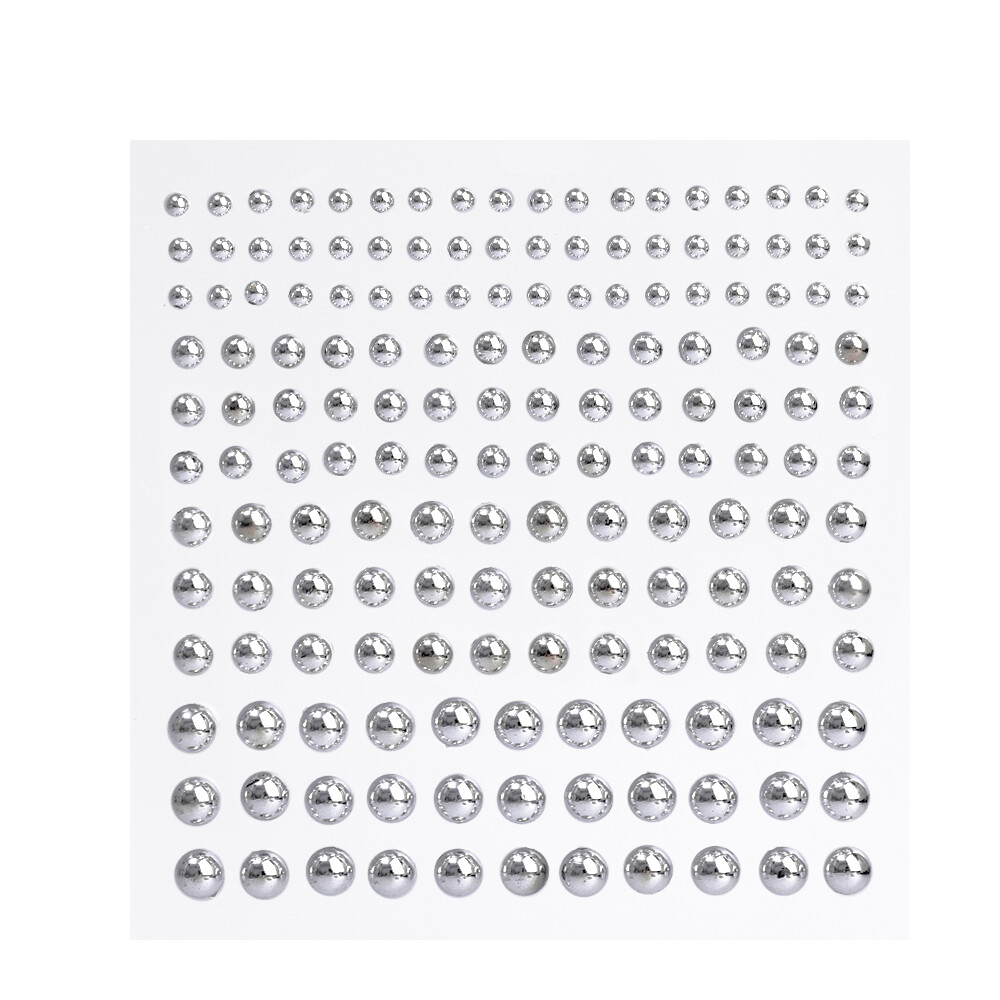Dorisna 165Pcs/Sheet Lip Nail Small Steel Ball Sticker Sweet and Cool Makeup Sticker Silver Eyebrow Bone Nail Sticker