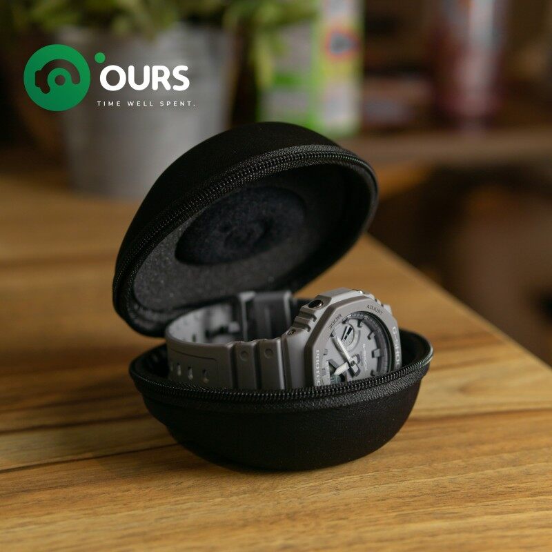 OURS Watch Travel Case - Portable Round Donut Shape Pocket Watch Pouch - Single Malaysia