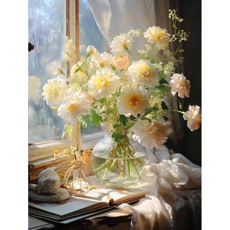 SDOYUNO 40x50cm Painting By Numbers Diy Kit For Adults Decorative Paintings Bouquet Vase Picture Unique Gift