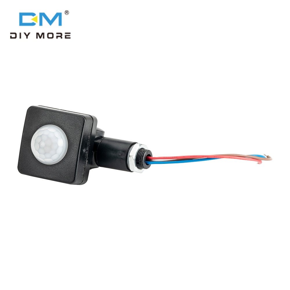 diymore Công Tắc Cảm Biến Chuyển Động Hồng Ngoại Cơ Thể Người Mini AC85-265V Đèn Pha LED Máy Dò Cảm Biến Chuyển Động PIR Cảm Biến Chuyển Động Ngoài Trời Chống Nước Công Tắc Điều Chỉnh PIR 12MM