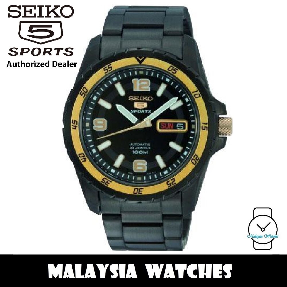 Seiko Sports SNZG75K1 Automatic Black Dial Hardlex Crystal Glass