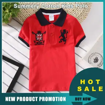 Musim Panas Anak Pakaian Katun Anak-anak Bocah Kerah Atasan Kaus Polo Bayi Kemeja Anak