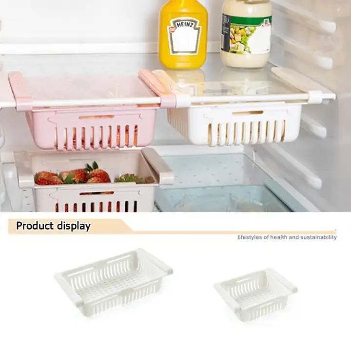 Wow House Adjustable Refrigerator Storage Rack Fridge Drawer Shelf