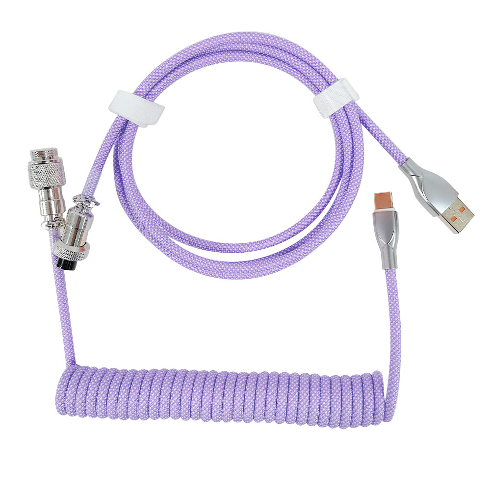 Type C USB Cable Keyboard Aviator for Mechanical Keyboard Aviation Connector Spiral Paracord