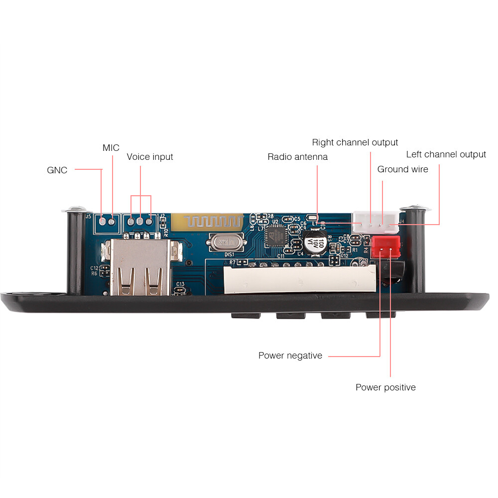 Bo Mạch Giải Mã MP3 Bluetooth 5.0 Không Dây Máy Phát Radio FM 12V Hỗ Trợ Mô-đun Âm Thanh Giao Diện TF / AUX/U/USB Với Bộ Khuếch Đại 15W * 2