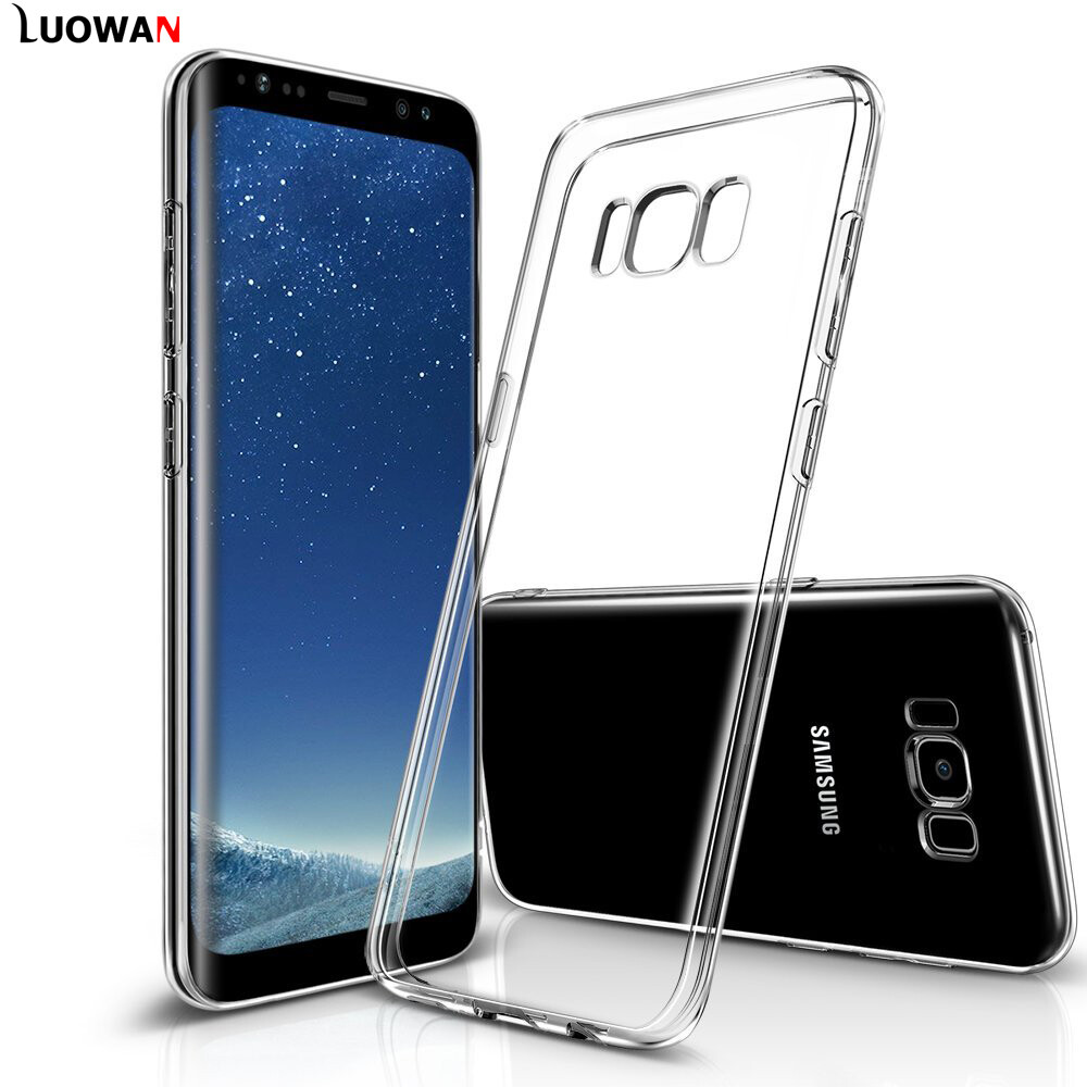 LUOWAN for Samsung Galaxy S8 Soft TPU Case: Flexible, Slim, Protective, Shock Absorption, Transparent, Non-Slip Grip, Wireless Charging Compatible