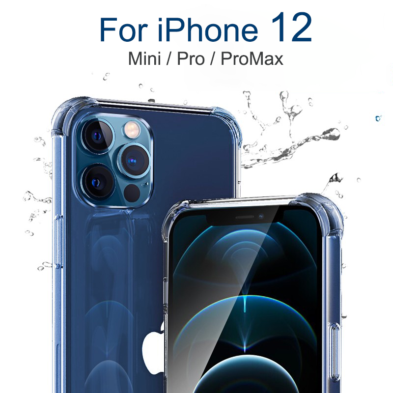 XICCI For Apple iPhone 12/12 Pro/12 mini/12 Pro Max Phone Case Thin Anti-Scratch Clear Flexible TPU Silicone Transparent Four Corner Bumper Protective Casing Cover