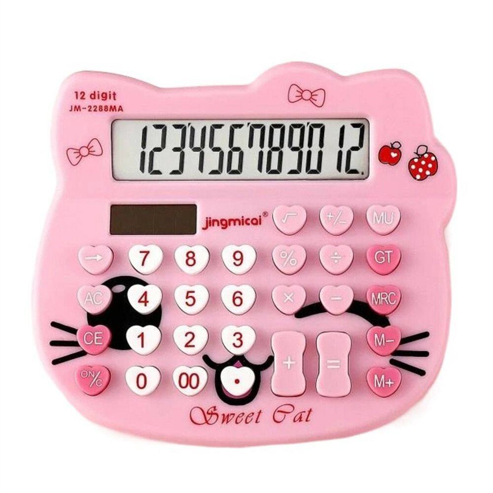 MMLUCK Student Cute Electronic Calculator School Stationery Desktop Calculator Study Accessoires School Office Math Calculator KT Calculator Function Calculator Digit Calculator