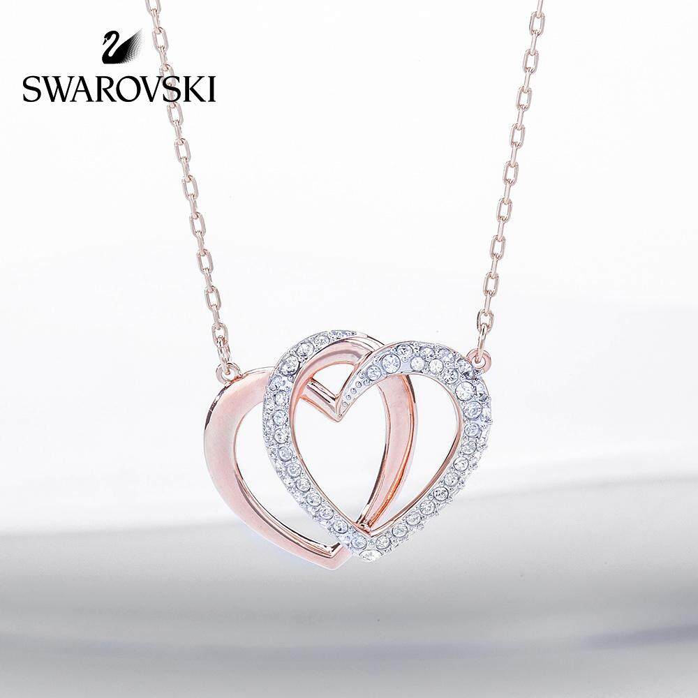 Swarovski double discount heart necklace