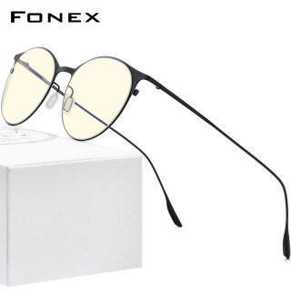 FONEX Kính Chống Ánh Sáng Xanh, Kính Lọc UV Hình Tròn Cổ Điển Mới 2020 Cho Nữ Ánh Sáng Xanh Bức Xạ Mỏi Mắt Kính Mắt Chơi Game Bảo Vệ Mắt Chặn, Nam Màu Xanh Đỏ FAB016 thumbnail