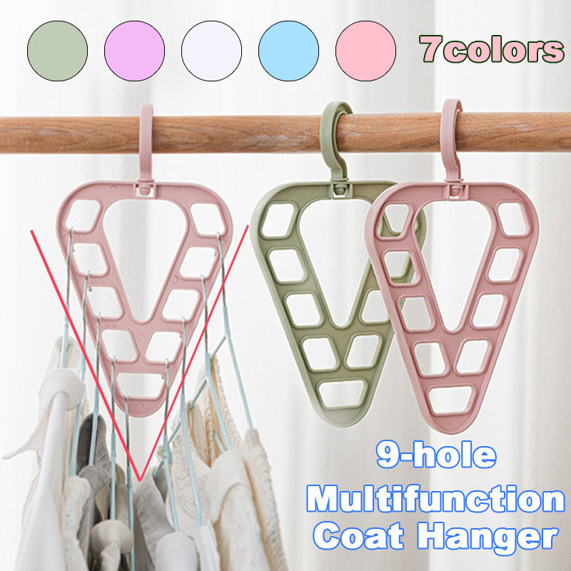 9 Hole Magic Clothes Hanger Closet Organizer Space Saving  Multi-function Drying Racks Wardrobe Scarf Storage Cloth Hanger