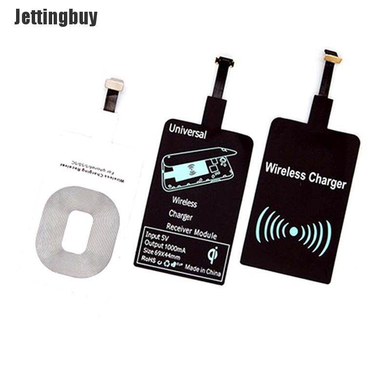 [Jettingbuy] Support Micro USB Type C Qi Wireless Charger Adapter Induction Receiver Coil Pad