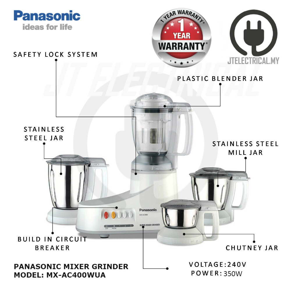 Panasonic MX-AC400 350W Mixer Grinder MX-AC400WUA