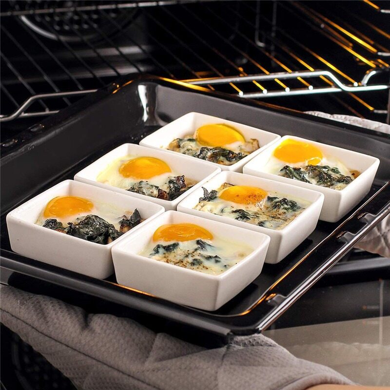 DAFIFY Ceramic Appetizer Sauce Dishes Serving Tray Porcelain Tableware Microwave Safe 9cm