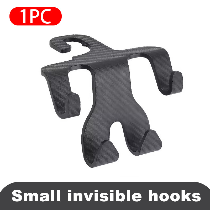 SEAMETAL Car Seat Back Hook Multi-function Carbon Fiber Car Headrest Hook Upgrade Version Storage Holder Hooks