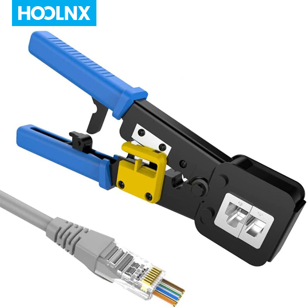 HOOLNX Pass Through RJ45 Crimp, Tool Pass Through CAT6 CAT5E CAT5 ...