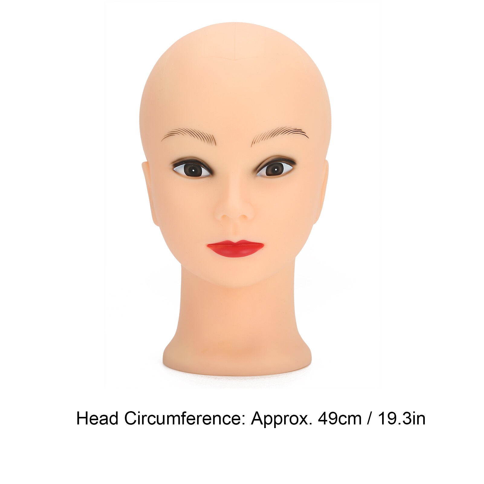 Mannequin Head Makeup Training Practice Wig Hat Display Bald Mannequin Head 49cm There is makeup