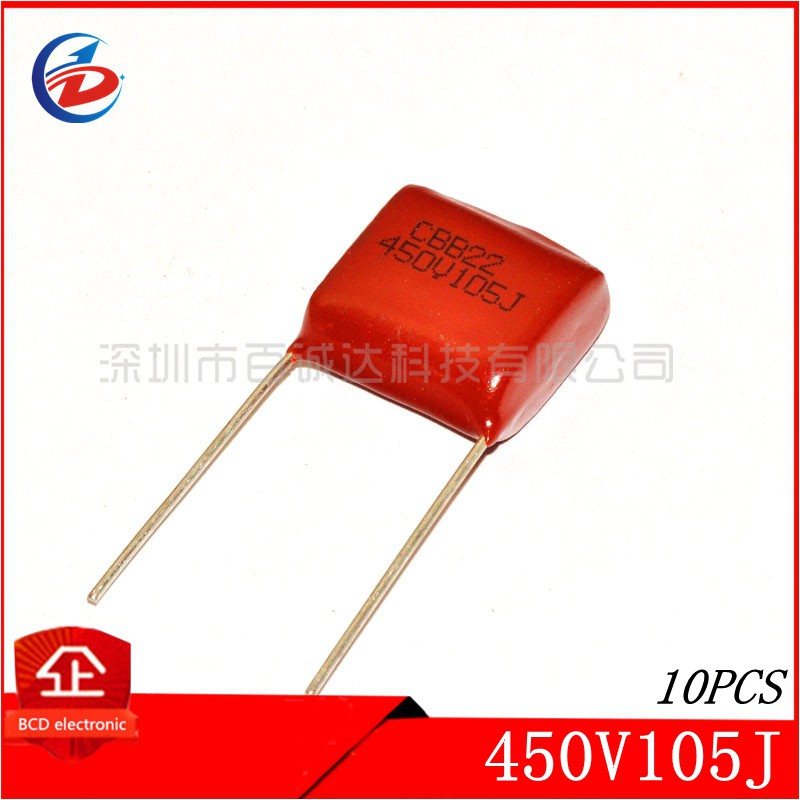 10pcs cbb capacitor 105j 450v 1uf 1000nf pitch 15mm