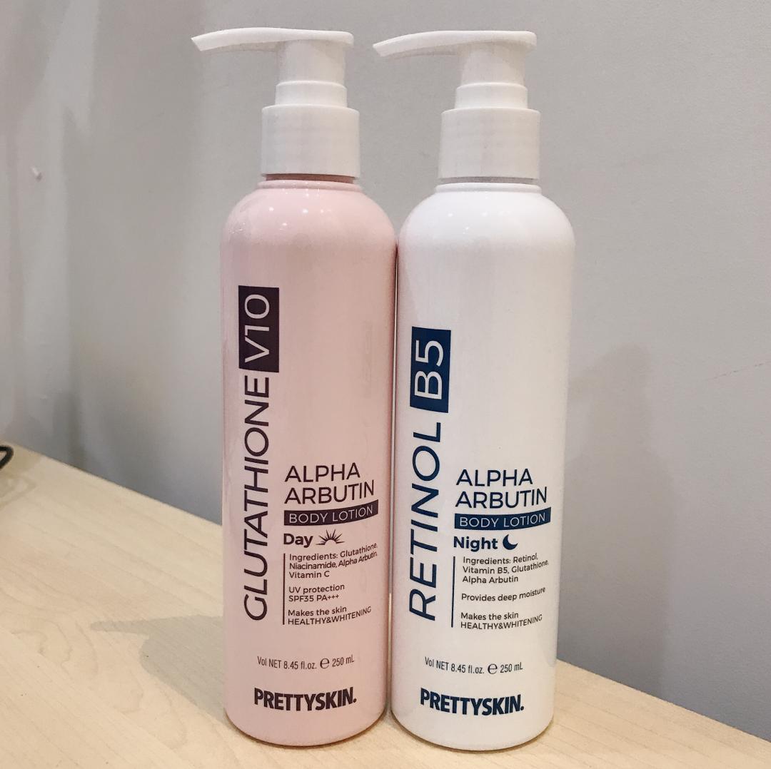 prettyskin glutathione v10 alpha arbutin body lotion 现货】Prettyskin Glutathione V10 Alpha Arbutin Body Lotion 250ml 谷胱甘肽B5 B3 熊果素日用夜用身体乳液| Lazada Malaysia