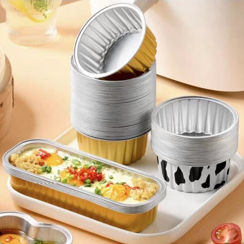 5/10x vàng dày cốc phủ nhôm giấy hình chữ nhật miếng lót bánh cupcake Khuôn Muffin nướng