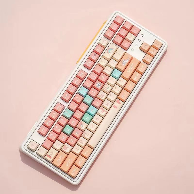 【Keycap chỉ】Rainbow Donut Keycap 127 phím XDA Profile Pbt thăng hoa cho công tắc Cherry MX Bàn Phím Cơ RK61/Anne Pro 2/gk61