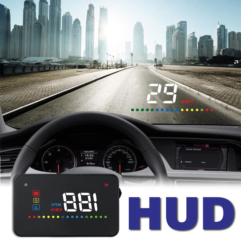 【CW】บนคอมพิวเตอร์บอร์ด Hud จอแสดงผลหัวรถ Up จอแสดงผล Obd2จอแสดงผล Speedometer Obd2อุณหภูมิน้ำ Projection บนกระจก